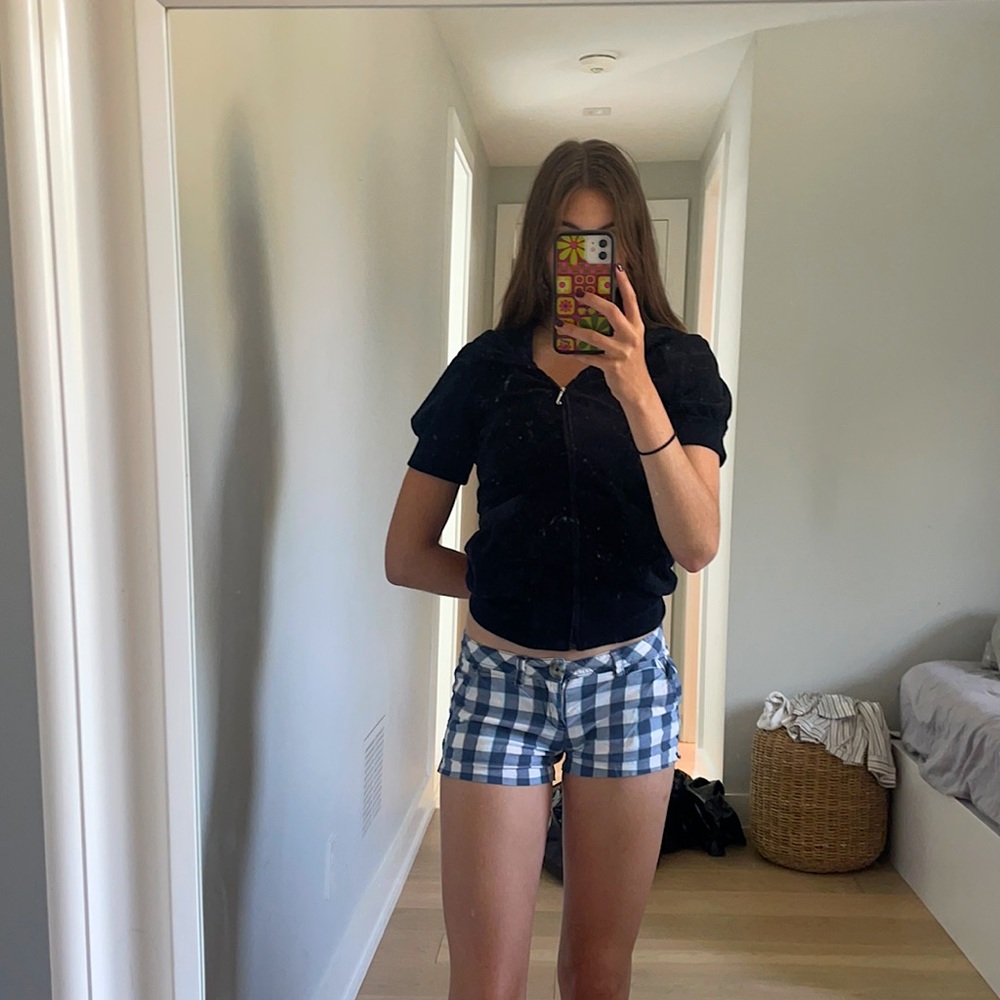 Gingham low rise shorts